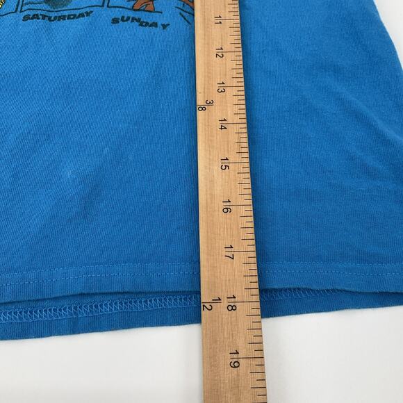 Looney Tunes Kids T-Shirt Moods of the Week Cartoon Graphic Blue Tee Size 7 Y2K - Picture 5 of 7